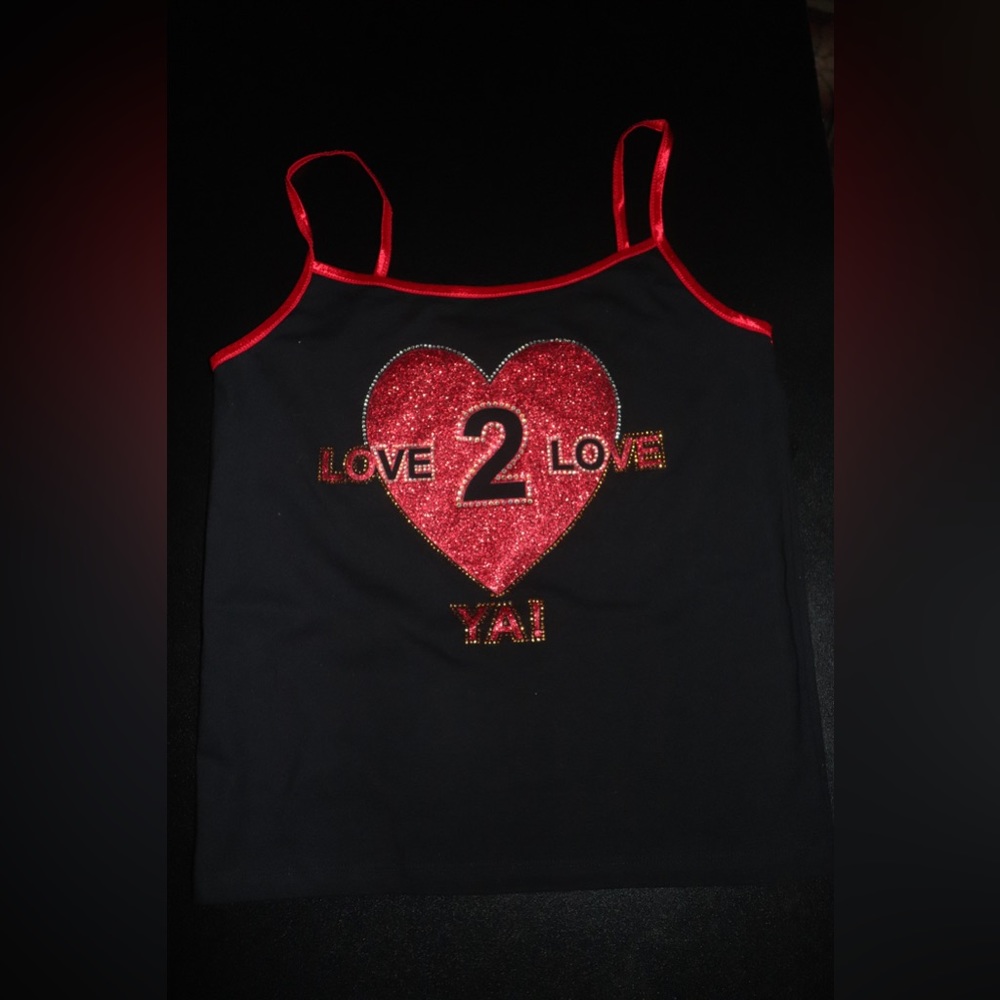 Womens crop top (love 2 love ya !) 100% cotton
